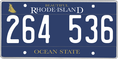RI license plate 264536
