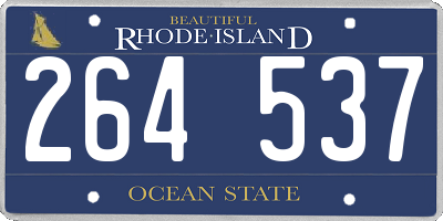 RI license plate 264537