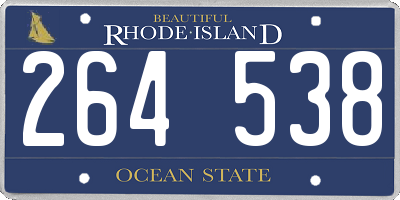 RI license plate 264538
