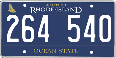 RI license plate 264540