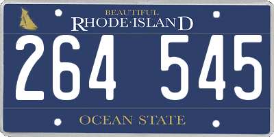 RI license plate 264545