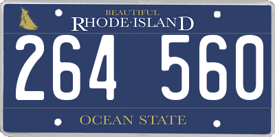 RI license plate 264560