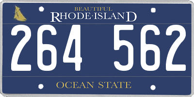 RI license plate 264562