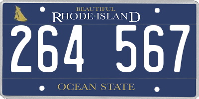 RI license plate 264567