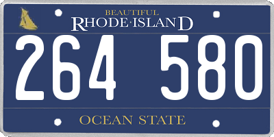 RI license plate 264580