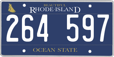 RI license plate 264597