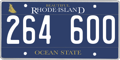 RI license plate 264600