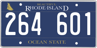 RI license plate 264601