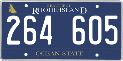 RI license plate 264605
