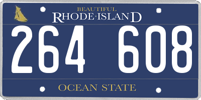 RI license plate 264608