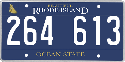 RI license plate 264613