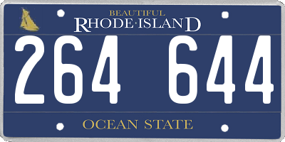 RI license plate 264644
