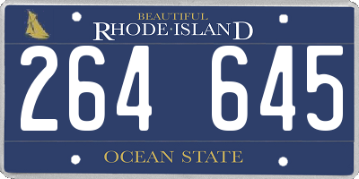 RI license plate 264645
