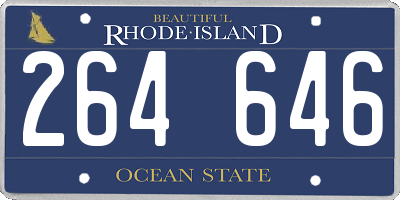 RI license plate 264646