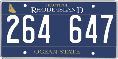 RI license plate 264647