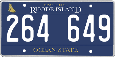 RI license plate 264649