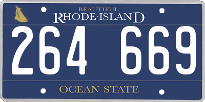RI license plate 264669