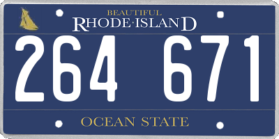 RI license plate 264671
