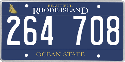 RI license plate 264708