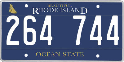 RI license plate 264744