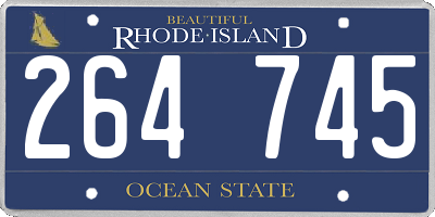 RI license plate 264745