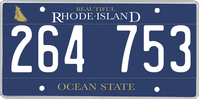 RI license plate 264753