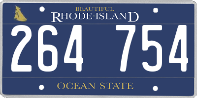 RI license plate 264754