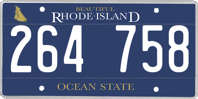 RI license plate 264758