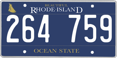 RI license plate 264759
