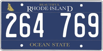 RI license plate 264769