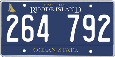 RI license plate 264792