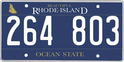 RI license plate 264803