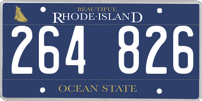 RI license plate 264826