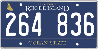 RI license plate 264836