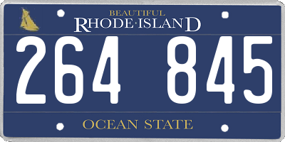 RI license plate 264845