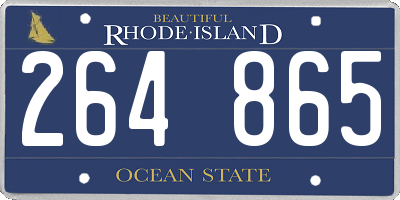RI license plate 264865