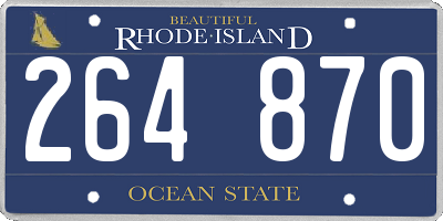RI license plate 264870