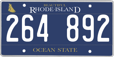 RI license plate 264892