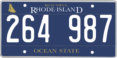 RI license plate 264987