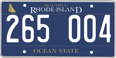 RI license plate 265004