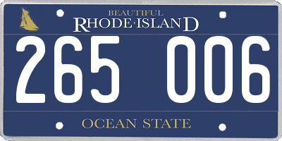 RI license plate 265006