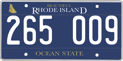 RI license plate 265009