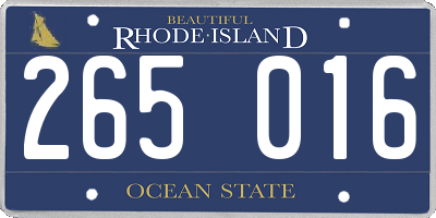 RI license plate 265016