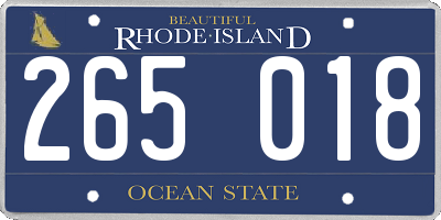 RI license plate 265018