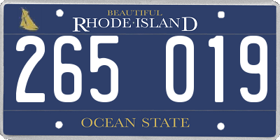 RI license plate 265019