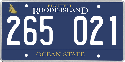 RI license plate 265021