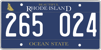 RI license plate 265024