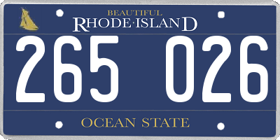 RI license plate 265026
