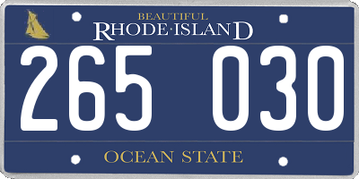 RI license plate 265030