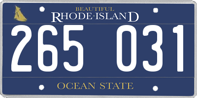 RI license plate 265031